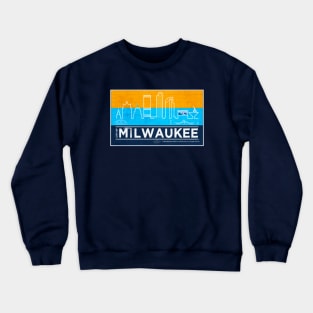 MKE Flag & City Skyline • Milwaukee, WI Crewneck Sweatshirt